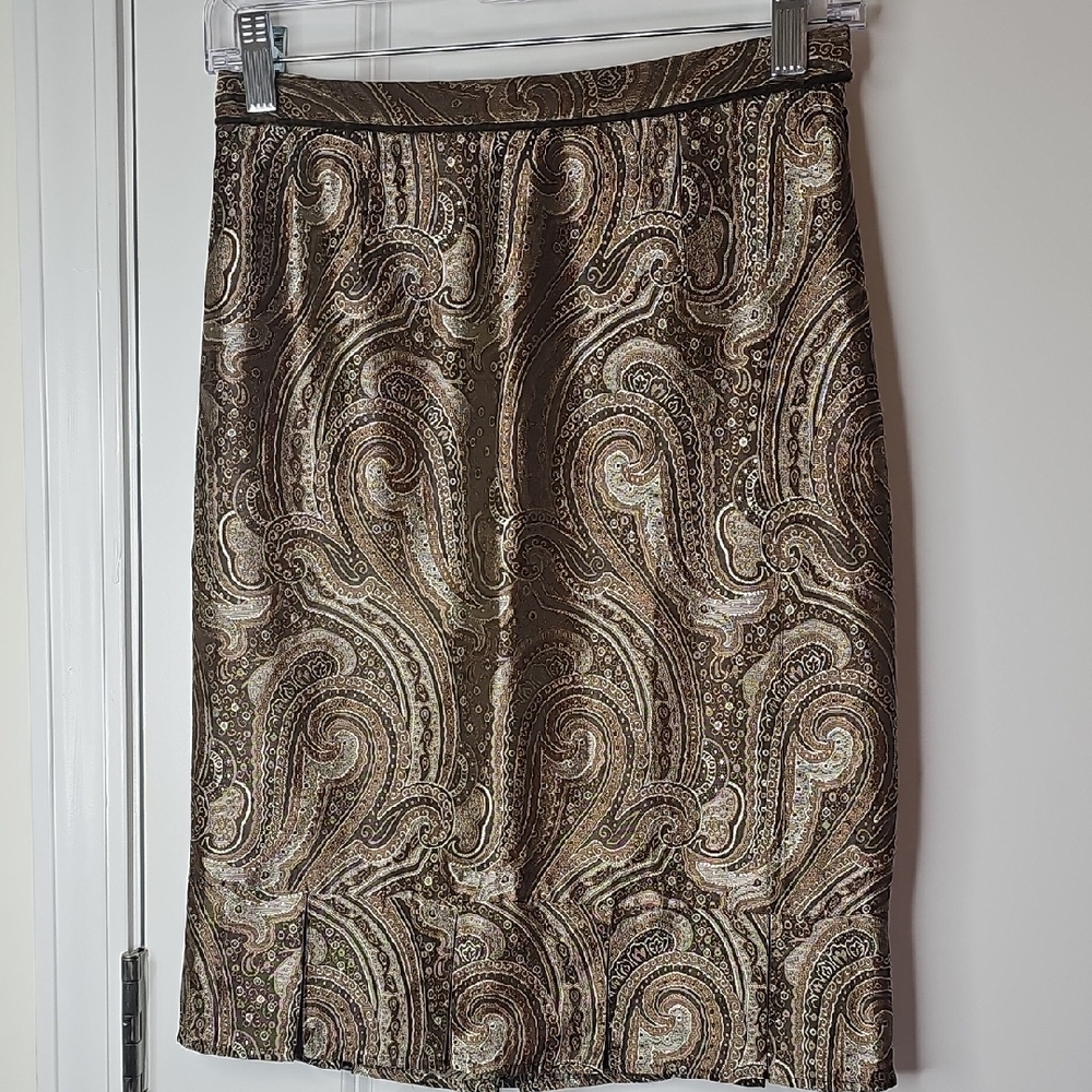 The Limited Women's Brown Paisley Pencil Skirt Size 0